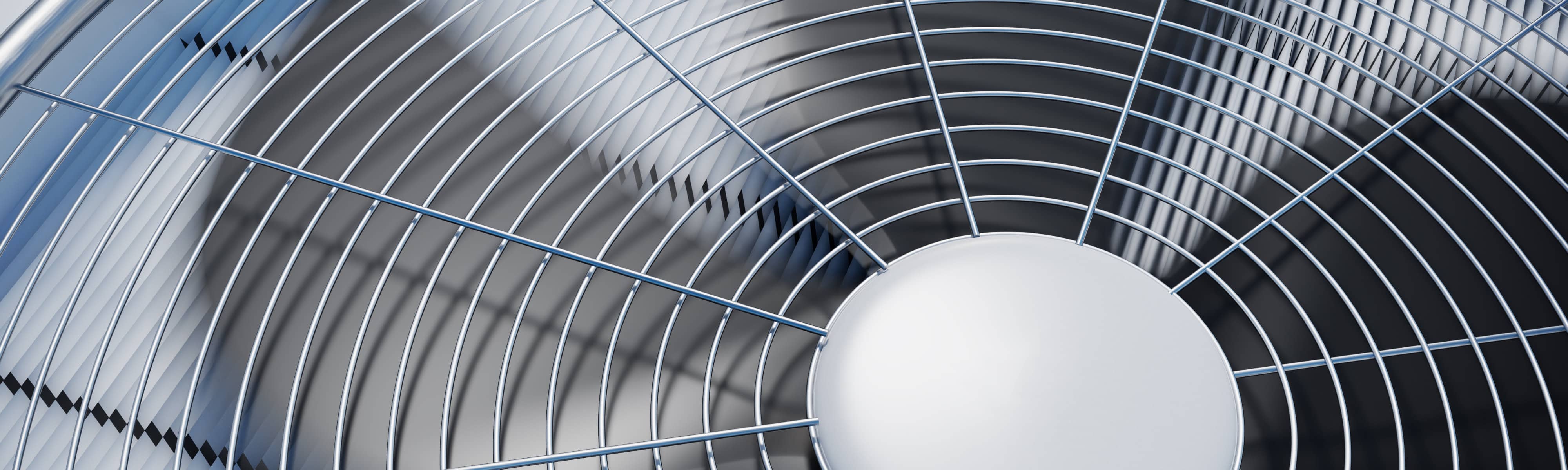 Close up of an air conditioner fan.