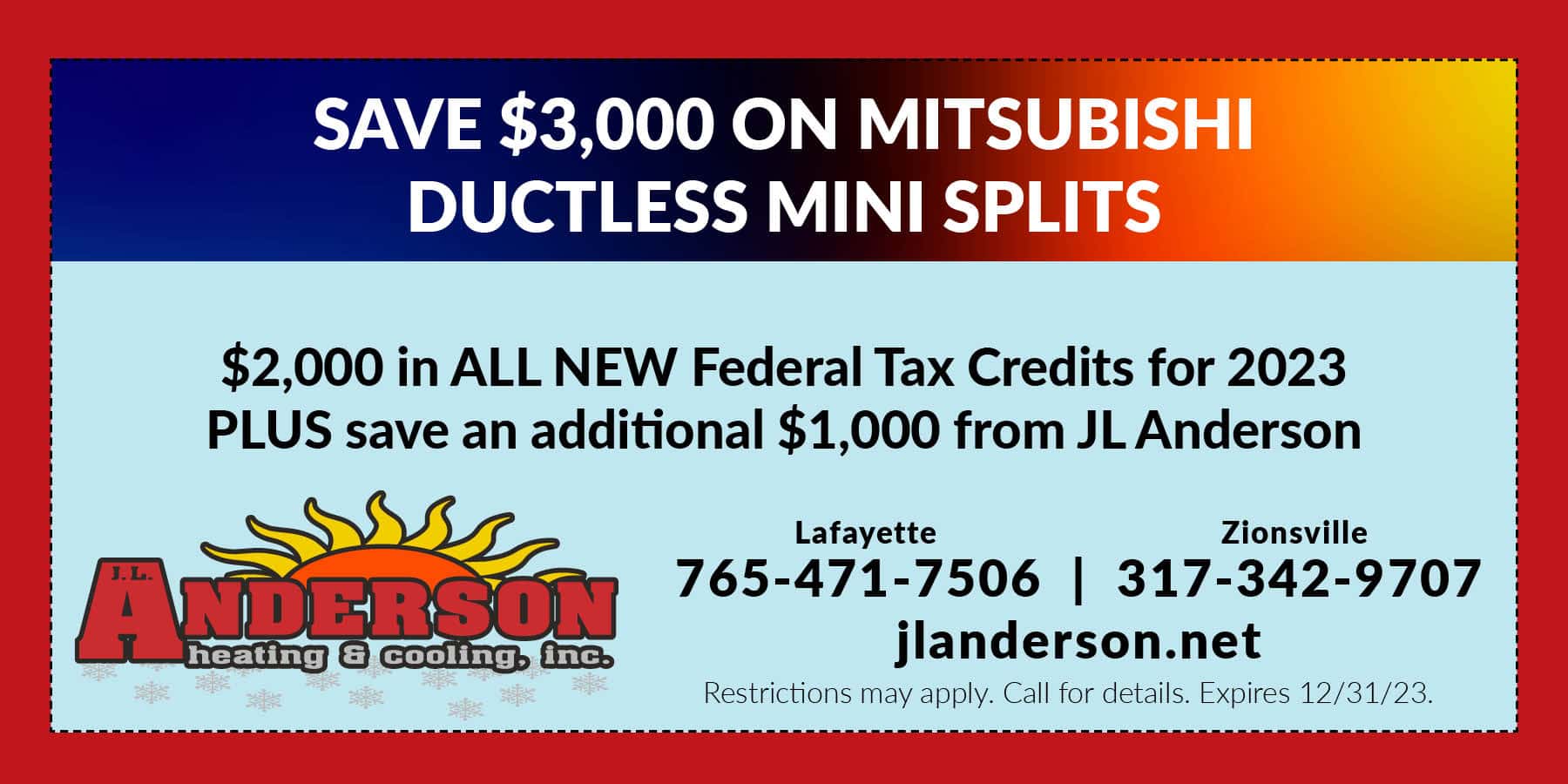 ductless mini splits special