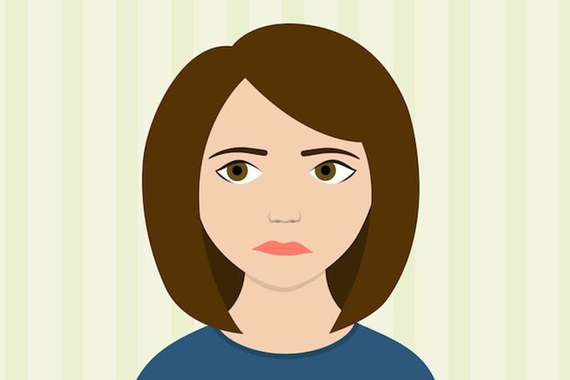 Cartoon Lady Frowning. Video - Why Does My Heat Pump Smell Like It's Burning?